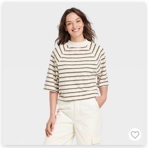 Universal Thread Elbow Sleeve Mock Neck Top